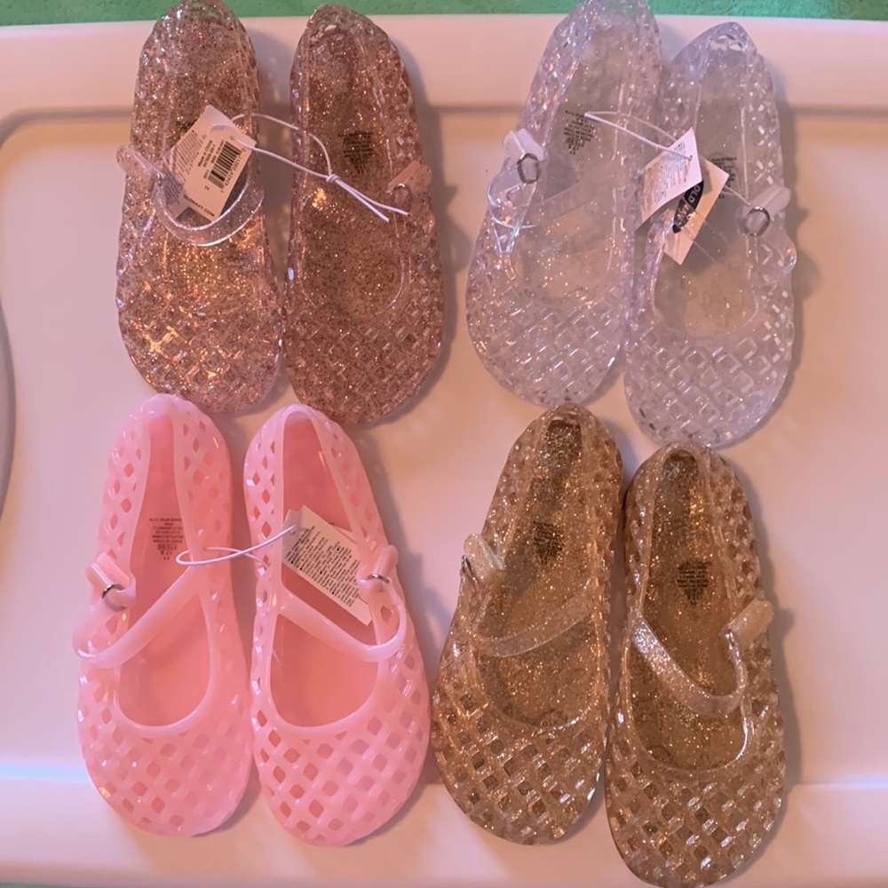 Old Navy - NWT!! - Girls Jelly Sandals - Size 11 Toddler pink, rose, clear, gold